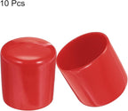 uxcell 10pcs Rubber End Caps 31mm(1.2") ID Vinyl Round End Cap Cover Screw Thread Protectors Red