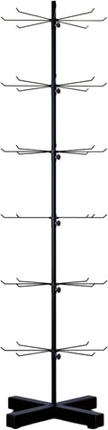 Black Spinning Rotating Display 6-Tier Heavy-Duty Retail Display Rack with Hooks for Jewelry, Keychains, Socks, Toys Commercial Use