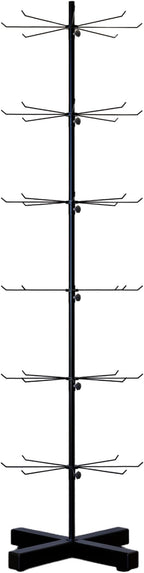 Black Spinning Rotating Display 6-Tier Heavy-Duty Retail Display Rack with Hooks for Jewelry, Keychains, Socks, Toys Commercial Use