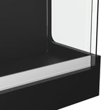 72" W x 22" D x 42" H - Glass Showcase Display Cabinet with Lockng, 6FT Ledgetop Counter with Showcase Front, Black Retail Counter Glass Display Cabinet