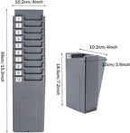 Time Cards Rack, Expand Time Card Holder with 10 Slots Plastic Wall Mount Time Cards Holder Racks with Screw for Office,Factory to Record Attendance Time Indoor,Outdoor