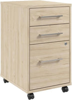 Bush Business Furniture Hustle 3 Drawer Rolling File Cabinet in Natural Elm, Mobile Document Storage for Home and Professional Office