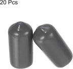 uxcell 20pcs Rubber End Caps 8mm ID Vinyl PVC Round Tube Bolt Cap Cover Screw Thread Protectors Dark Grey