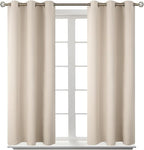 BGment Champagne Short Room Darkening Curtains for Small Windows, 38 x 45 Inch Thermal Insulated Tier Set of 2 Panels Sun Blocking Drapes for Kitchen Bedroom