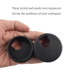 HAHIYO 2Pcs 1.77Inch/45mm Black ABS Plastic U-Shaped Desk Grommet Wire Grommet Cable Management Cord Hole Cover Desk Wire Hole Insert Wire Organizer for Computer Office Home School Equipment Systems