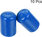 uxcell 10pcs Rubber End Caps 18mm ID Vinyl Round End Cap Cover Screw Thread Protectors Blue