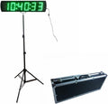 AZOOU Portable Aluminum Box Included LED Race Timing Clock Timer with Tripod 5-inch for Semi-outdoor/Outdoor Running Events Green Color