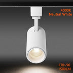 EAGLOD 15W LED H Track Lighting Heads,Focusing Track Light Head for Accent Retail Artwork, Linear Track Light H Type -4000K Daylight 120V Beam Angle 15 to 60 Degrees Halo Type 6 Pack (White)