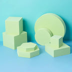 8PCS Geometric Cube Photo Props Set, Hard Foam Photography Background Props for Goods, Crafts, Lipstick, Jewelry, Cosmetics, Makeup Tools, Food (Green)