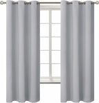BGment Room Darkening Curtains 63 Inches Long - Grommet Thermal Insulated Drapes Window Treatment Curtains for Bedroom, 2 Panels, 42 x 63 Inch, Light Grey