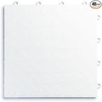 Big Floors RaceDeck CircleTrac, Interlocking Non-Slip Garage Flooring Tile, Durable, Modular, Heavy-Duty Copolymer, Easy Install (White, 48 Pack of 12 x 12" Tiles)