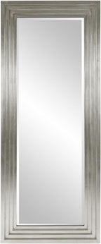 Howard Elliott Nickel Tall Delano Mirror, Large Self Standing Full Length Rectangular Mirror with Stepped Levels, 34 x 82 Inch