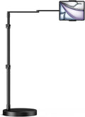 elitehood Adjustable Tablet Floor Stand with Heavy Duty Base, 24in Horizontal Long Arm iPad Floor Stand Holder for Bed Recliner Sofa, Compatible with iPad mini Air Pro 13/12.9 and 4.7-13in Devices