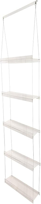 Hanging Acrylic Shelves for Windows (16" Wide, 5 Shelves - 66" Tall)