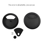 HAHIYO 2Pcs 2.4Inch/60mm Black ABS Plastic Sector-Shaped Desk Grommet Wire Grommet Cable Management Cord Hole Cover Desk Wire Hole Insert Wire Organizer for Computer Office Home Equipment System