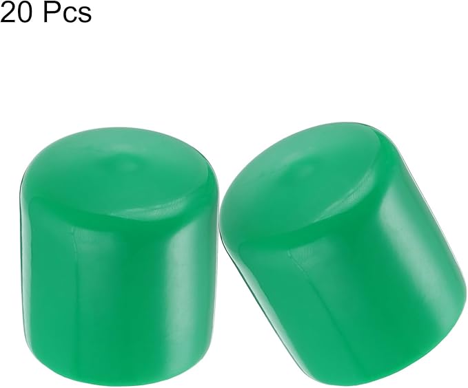 uxcell 20pcs Rubber End Caps 37mm(1 7/16") ID Vinyl PVC Round Tube Bolt Cap Cover Screw Thread Protectors Dark Green