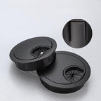 Desk Grommet for Wire Organizer,PC Computer Desk Plastic Grommet Cord, Tidy Cable Hole Cover Organizers,2 Pack (53mm, Black)