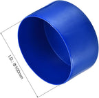 uxcell 4pcs Rubber End Caps 100mm ID Vinyl Round Tube Bolt Cap Cover Screw Thread Protectors Blue, 50mm Height