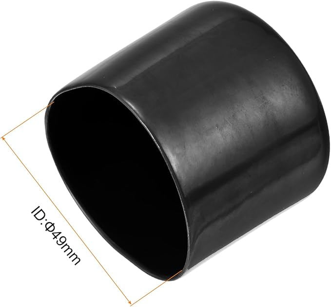 uxcell 5pcs Rubber End Caps 1 15/16"(49mm) ID Vinyl PVC Round Tube Bolt Cap Cover Screw Thread Protectors Black