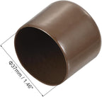uxcell 20pcs Rubber End Caps 37mm ID Vinyl PVC Round Tube Bolt Cap Cover Screw Thread Protectors Brown