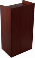 Displays2go Hostess Station, Hidden Wheels, Adjustable Shelf, Mahogany (LCKDPHSSM)