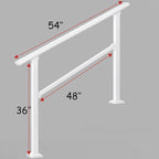 Hand Rails for Outdoor Steps,4 Step Stair Handrail & Indoor Stair Railing Kit，Metty Metal Railings for Outdoor Steps and Hand Rails for Seniors for Porch Railing