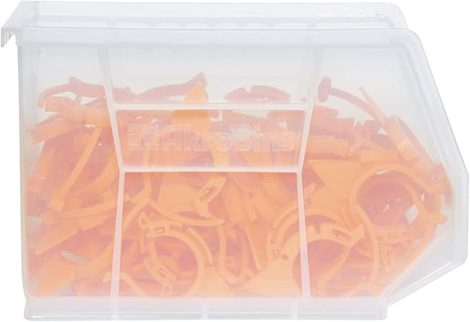 Akro-Mils 30239 AkroBins Plastic Storage Bins, Space-Saving Stackable Bins for Garage, Pantry, Craft Organization, 11-" x 8-" x 7-", blue, 6-Pack