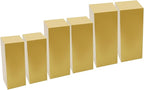 OUKANING 6 PCS Metal Display Pedestal Stands, Gold Square Display Stands Pillars, Decoration Cube Sculpture Display Column for Wedding Party Baby Shower Birthday, H31.49'', 25.59'', 23.62''