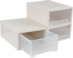 18 Quart Plastic Compact Stacking Storage Drawers, Stackable Plastic Drawers Organizer, 3 Packs