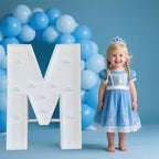 PRELIFE MEMORY 3FT/36 Inch Light Up Marquee Letter A-Z, White Frame KT Board Plug-in KT Board with Bracket White LED Party Decorative Light Decoration for Birthday Party Anniversary (M)