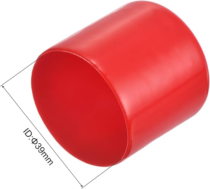 uxcell 10pcs Rubber End Caps 39mm ID Vinyl Round End Cap Cover Screw Thread Protector Red