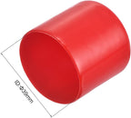 uxcell 5pcs Rubber End Caps 1 9/16"(39mm) ID Vinyl PVC Round Tube Bolt Cap Cover Screw Thread Protectors Red