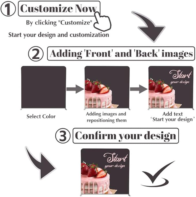 Customize Exhibition Tension Fabric Store Sign Holders Display Stand Frame and Benner Set - Double Sided Printing 7.5×10 FT