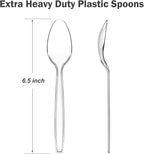 360 Count Clear Plastic Spoons Disposable, BPA-Free, Heat Resistant, Solid and Durable Disposable Spoons Heavy Duty Bulk, Premium Spoons plastic disposable for Party Supply