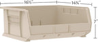Akro-Mils 30250 AkroBins Plastic Storage Bins, Space-Saving Stackable Bins for Garage, Pantry, Craft Organization, 15-Inch x 16-Inch x 7-Inch, Red, 6-Pack