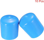 uxcell 10pcs Rubber End Caps 22mm(7/8") ID Vinyl Round End Cap Cover Screw Thread Protectors,Light Blue