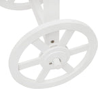 Flower Display Stand with Blackboard, 2 Tier Flower Cart Display Rack, Plant Holder Display with Decoration Wheels, Heavy Duty Moving Flower Rack for Patio Garden Living Room Florist(White)