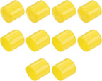 uxcell 10pcs Rubber End Caps 29mm(1 1/8") ID Vinyl Round End Cap Cover Screw Thread Protectors Yellow