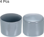 uxcell 4pcs Rubber End Caps 50mm ID Vinyl Round Tube Bolt Cap Cover Screw Thread Protectors Grey, 40mm Height