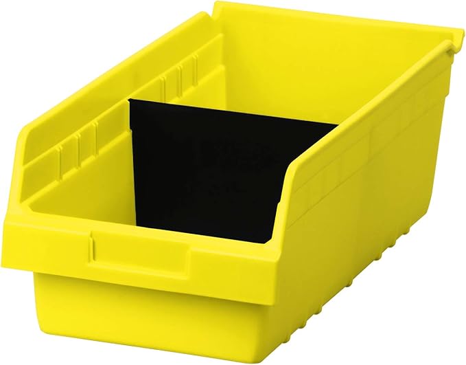 Akro-Mils 40040 Plastic Width Dividers for 6" Tall ShelfMax Shelf Bins Models 30080, 30088, and 30084, Custom Storage Inserts for Tools, Crafts & Supplies, 12-Pack, Black