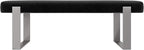 VANT Upholstered Bed Bench - Velvet Black - Brushed Nickel - Contemporary Modern, Bedroom Bench Seat, Hallway, or Entryway