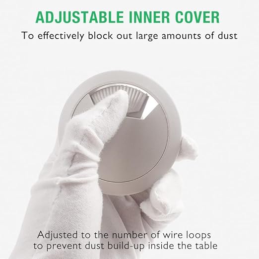 5 Pcs Desk Grommet 2" / 50 mm, Desk Cord Hole Cover, Cable Grommet ABS Plastic, Desk Hole Grommet for Home & Office Pc, Detachable Adjustable Cable Cord Organizer-White