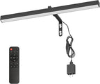 Plug in Picture Lights for Wall, 16 inch Dimmable LED Art Light with Remote, 3 Colour Temperature Gallery Painting Wall Light for Picture Display Dartboard Art Work (Black)