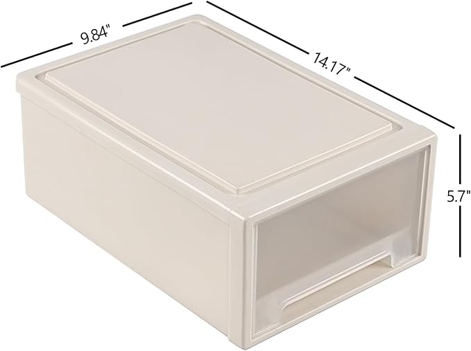 13 Quarts 3 Packs Plastic Stacking Storage Drawers, Plastic Storage Drawer Unit