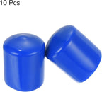 uxcell 10pcs Rubber End Caps 27mm ID Vinyl Round Tube Bolt Cap Cover Screw Thread Protectors Blue