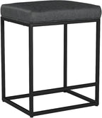 MAISON ARTS Counter Height 24" Bar Stools Set of 2 for Kitchen Counter Backless Modern Barstools Industrial Upholstered Faux Leather Stools Farmhouse Island Chairs, (24 Inch, Grey)