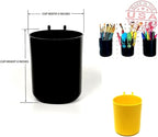 WallPeg Pegboard Bins & Cups - 15 each 5" Bins and 5 each 5" Cups - Hooks to Peg Board Panel Organize Hardware Arrange Accessories Workbench Tool Organizer Garage Storage -MADE IN USA-