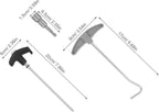 Hexagonal Carbon Steel Tent Ground Anchors with Threaded Spiral Design Camping Pegs for Beach Lawn Hard Soil Fabric-Friendly Caps for Tent Protection and Enhanced Stability