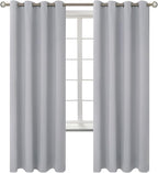 BGment Room Darkening Curtains 72 Inches Long - Grommet Thermal Insulated Drapes Window Treatment Curtains for Bedroom, 2 Panels, 52 x 72 Inch, Light Grey