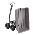 Gorilla Carts Heavy-Duty Poly Dump Cart, 5 Cu Ft Tub, 800 lb Haul Capacity, Gray – Towable Utility Wagon with Quick-Release Dumping & Pneumatic Tires for Yard, Landscaping and Gardening